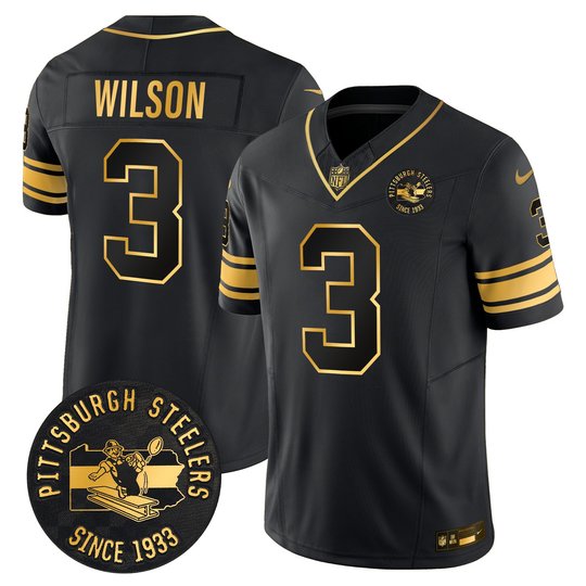 Men's Pittsburgh Steelers Throwback 1933 Patch Gold Vapor Limited Jersey - All Stitched