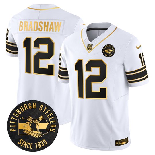 Men's Pittsburgh Steelers Throwback 1933 Patch Gold Vapor Limited Jersey - All Stitched