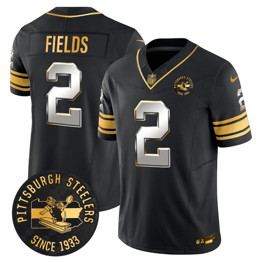 Men's Pittsburgh Steelers Throwback 1933 Patch Gold Vapor Limited Jersey - All Stitched