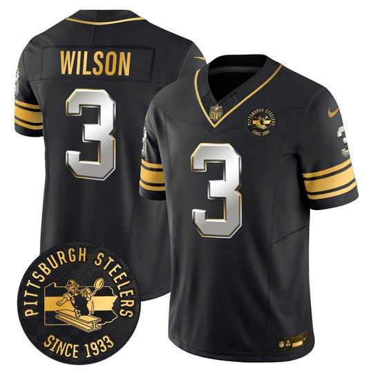 Men's Pittsburgh Steelers Throwback 1933 Patch Gold Vapor Limited Jersey - All Stitched