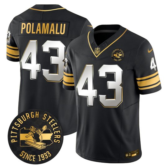 Men's Pittsburgh Steelers Throwback 1933 Patch Gold Vapor Limited Jersey - All Stitched