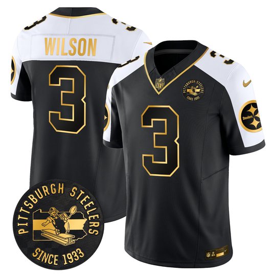 Men's Pittsburgh Steelers Throwback 1933 Patch Gold Vapor Limited Jersey - All Stitched