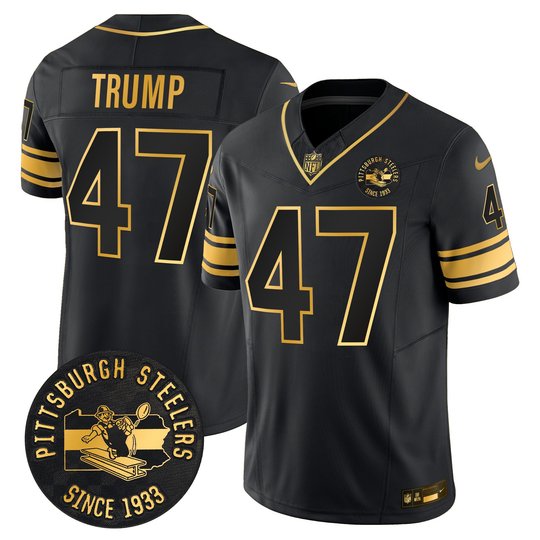 Men's Pittsburgh Steelers Throwback 1933 Patch Gold Vapor Limited Jersey - All Stitched