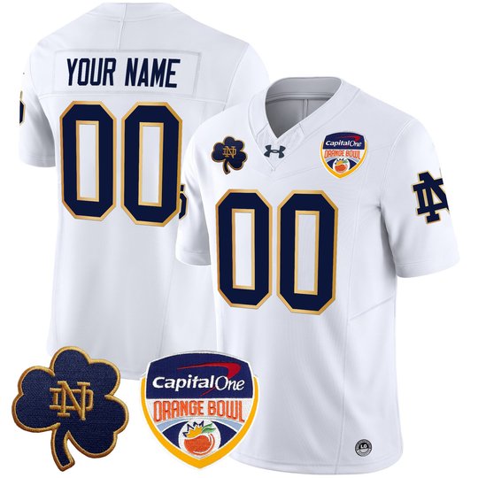 Notre Dame Fighting Irish 2024 Orange Bowl Patch Vapor Limited Custom Jersey - All Stitched