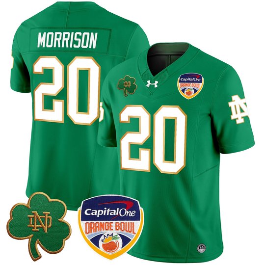 Men's Notre Dame Fighting Irish 2024 Orange Bowl Patch Vapor Limited Jersey - All Stitched