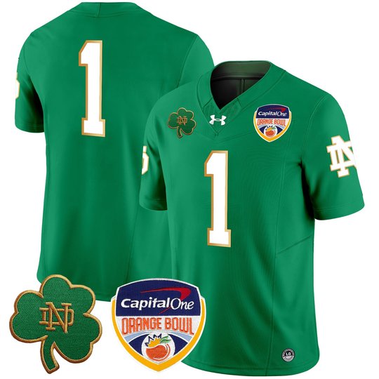 Men's Notre Dame Fighting Irish 2024 Orange Bowl Patch Vapor Limited Jersey - All Stitched