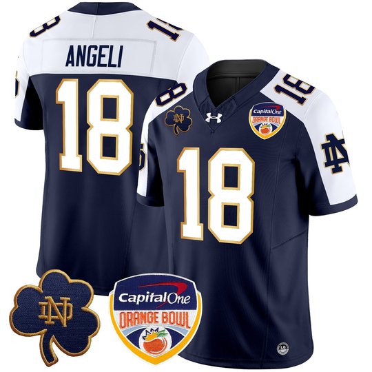 Men's Notre Dame Fighting Irish 2024 Orange Bowl Patch Vapor Limited Jersey - All Stitched