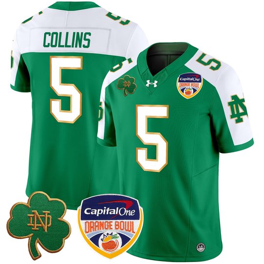 Men's Notre Dame Fighting Irish 2024 Orange Bowl Patch Vapor Limited Jersey - All Stitched