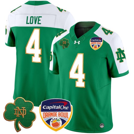 Men's Notre Dame Fighting Irish 2024 Orange Bowl Patch Vapor Limited Jersey - All Stitched
