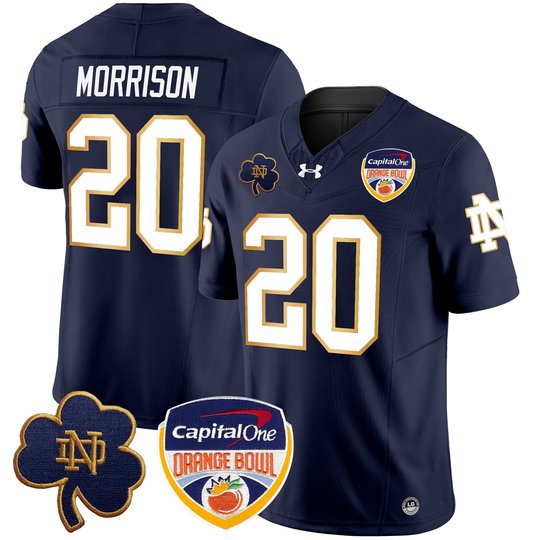 Men's Notre Dame Fighting Irish 2024 Orange Bowl Patch Vapor Limited Jersey - All Stitched