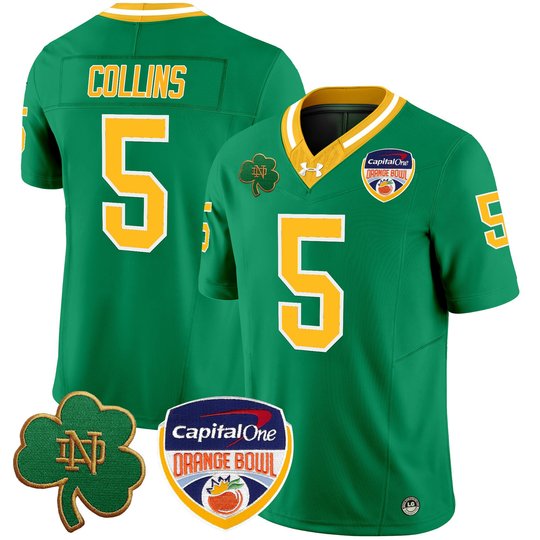Men's Notre Dame Fighting Irish 2024 Orange Bowl Patch Vapor Limited Jersey - All Stitched