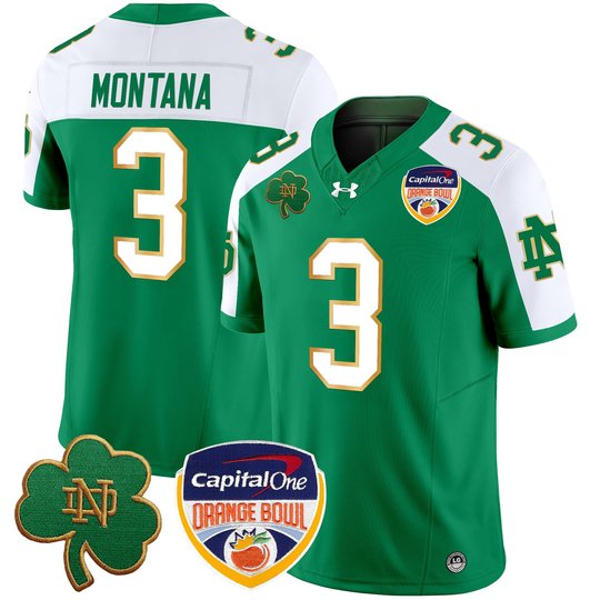 Men's Notre Dame Fighting Irish 2024 Orange Bowl Patch Vapor Limited Jersey - All Stitched