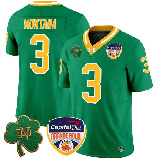 Men's Notre Dame Fighting Irish 2024 Orange Bowl Patch Vapor Limited Jersey - All Stitched