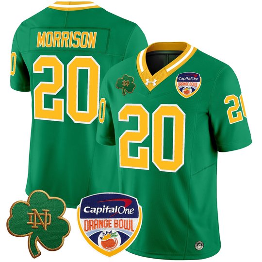 Men's Notre Dame Fighting Irish 2024 Orange Bowl Patch Vapor Limited Jersey - All Stitched