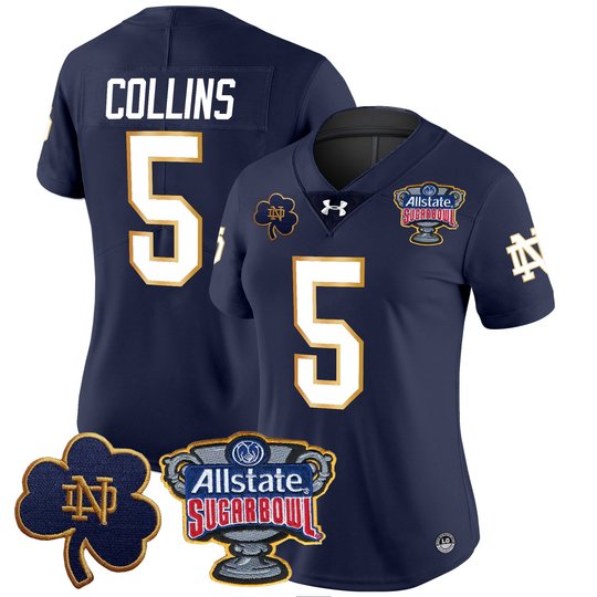 Women's Notre Dame Fighting Irish 2024 Sugar Bowl Patch Vapor Limited Jersey V2 - All Stitched