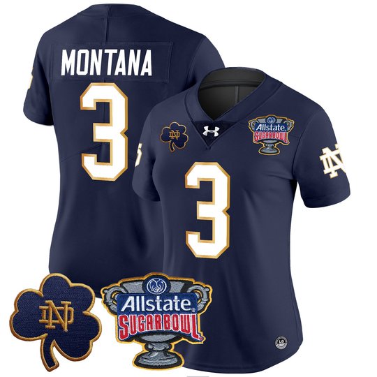 Women's Notre Dame Fighting Irish 2024 Sugar Bowl Patch Vapor Limited Jersey V2 - All Stitched