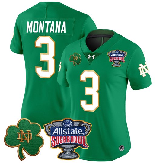 Women's Notre Dame Fighting Irish 2024 Sugar Bowl Patch Vapor Limited Jersey V2 - All Stitched