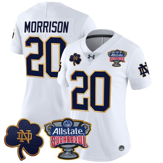 Women's Notre Dame Fighting Irish 2024 Sugar Bowl Patch Vapor Limited Jersey V2 - All Stitched