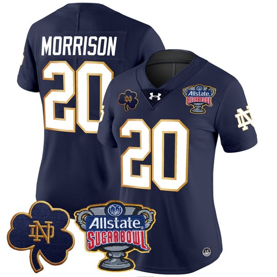 Women's Notre Dame Fighting Irish 2024 Sugar Bowl Patch Vapor Limited Jersey V2 - All Stitched