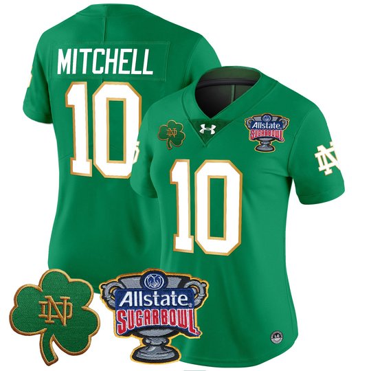 Women's Notre Dame Fighting Irish 2024 Sugar Bowl Patch Vapor Limited Jersey V2 - All Stitched