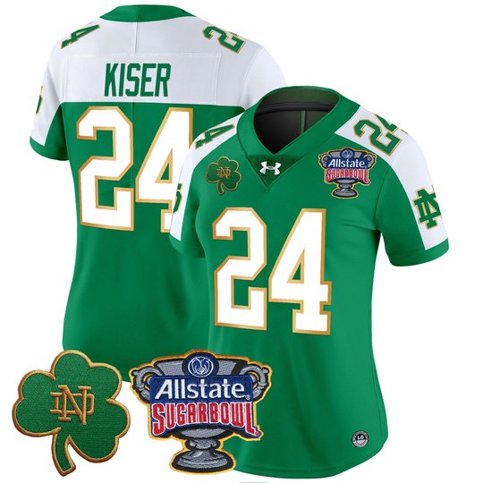 Women's Notre Dame Fighting Irish 2024 Sugar Bowl Patch Vapor Limited Jersey V2 - All Stitched