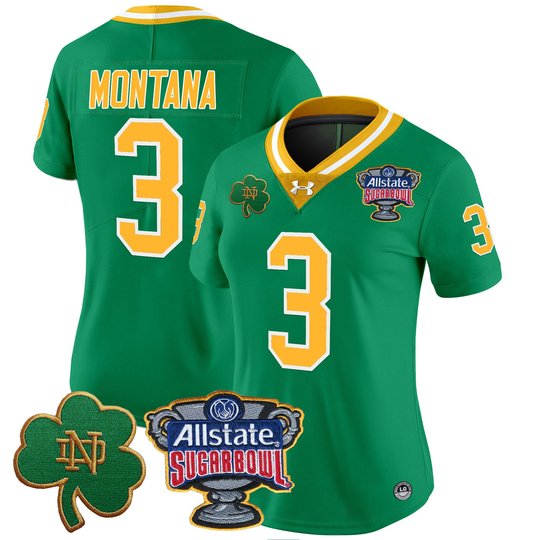 Women's Notre Dame Fighting Irish 2024 Sugar Bowl Patch Vapor Limited Jersey V2 - All Stitched