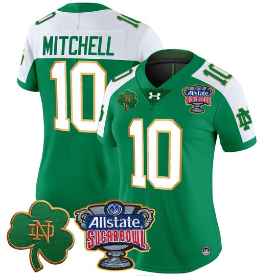 Women's Notre Dame Fighting Irish 2024 Sugar Bowl Patch Vapor Limited Jersey V2 - All Stitched