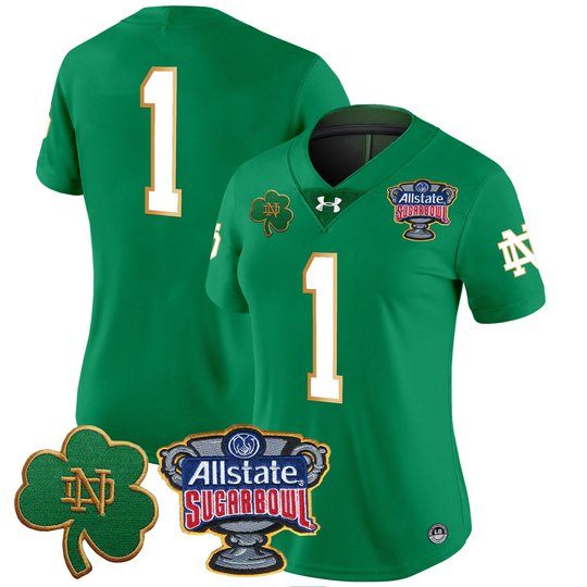 Women's Notre Dame Fighting Irish 2024 Sugar Bowl Patch Vapor Limited Jersey V2 - All Stitched
