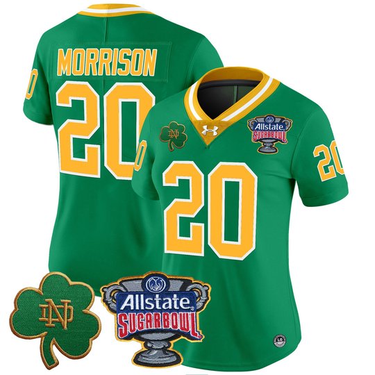 Women's Notre Dame Fighting Irish 2024 Sugar Bowl Patch Vapor Limited Jersey V2 - All Stitched