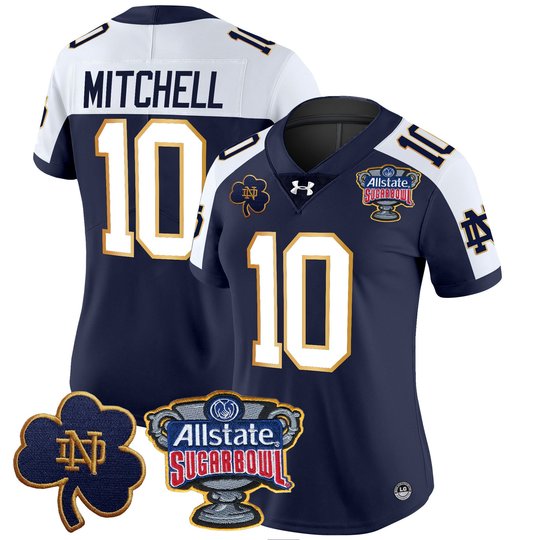 Women's Notre Dame Fighting Irish 2024 Sugar Bowl Patch Vapor Limited Jersey V2 - All Stitched