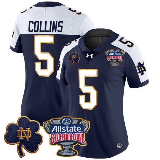 Women's Notre Dame Fighting Irish 2024 Sugar Bowl Patch Vapor Limited Jersey V2 - All Stitched