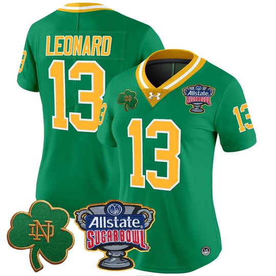 Women's Notre Dame Fighting Irish 2024 Sugar Bowl Patch Vapor Limited Jersey V2 - All Stitched