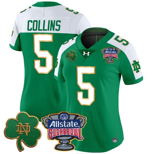 Women's Notre Dame Fighting Irish 2024 Sugar Bowl Patch Vapor Limited Jersey V2 - All Stitched
