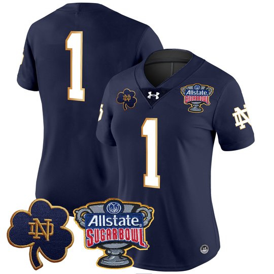 Women's Notre Dame Fighting Irish 2024 Sugar Bowl Patch Vapor Limited Jersey V2 - All Stitched