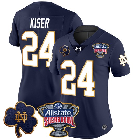 Women's Notre Dame Fighting Irish 2024 Sugar Bowl Patch Vapor Limited Jersey V2 - All Stitched