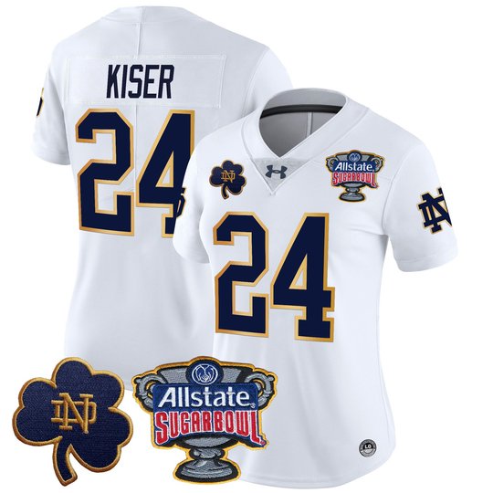 Women's Notre Dame Fighting Irish 2024 Sugar Bowl Patch Vapor Limited Jersey V2 - All Stitched