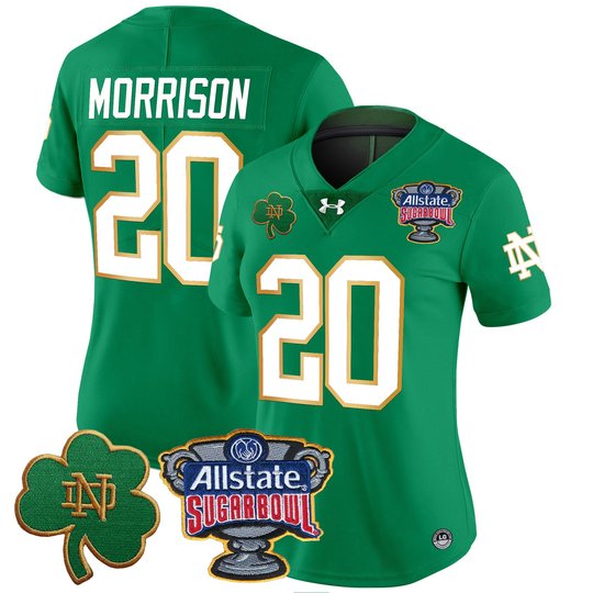 Women's Notre Dame Fighting Irish 2024 Sugar Bowl Patch Vapor Limited Jersey V2 - All Stitched