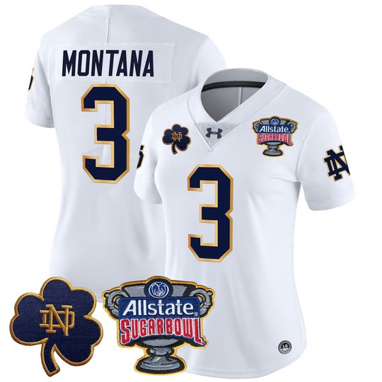 Women's Notre Dame Fighting Irish 2024 Sugar Bowl Patch Vapor Limited Jersey V2 - All Stitched