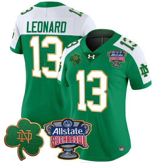 Women's Notre Dame Fighting Irish 2024 Sugar Bowl Patch Vapor Limited Jersey V2 - All Stitched