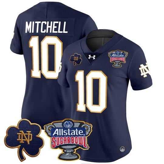 Women's Notre Dame Fighting Irish 2024 Sugar Bowl Patch Vapor Limited Jersey V2 - All Stitched