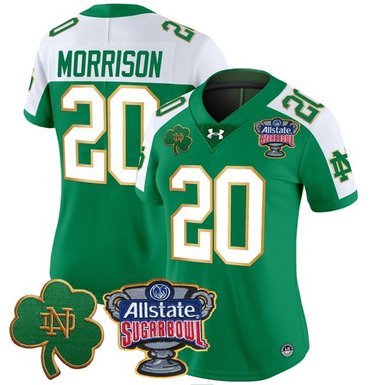 Women's Notre Dame Fighting Irish 2024 Sugar Bowl Patch Vapor Limited Jersey V2 - All Stitched