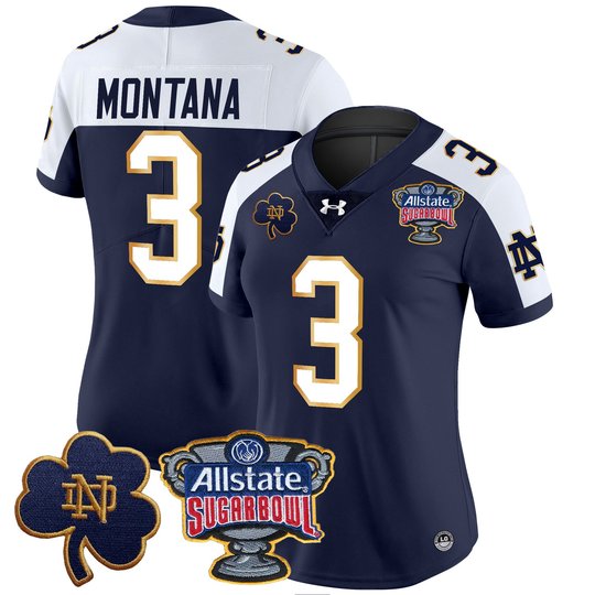 Women's Notre Dame Fighting Irish 2024 Sugar Bowl Patch Vapor Limited Jersey V2 - All Stitched