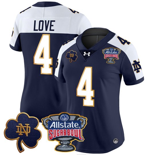Women's Notre Dame Fighting Irish 2024 Sugar Bowl Patch Vapor Limited Jersey V2 - All Stitched