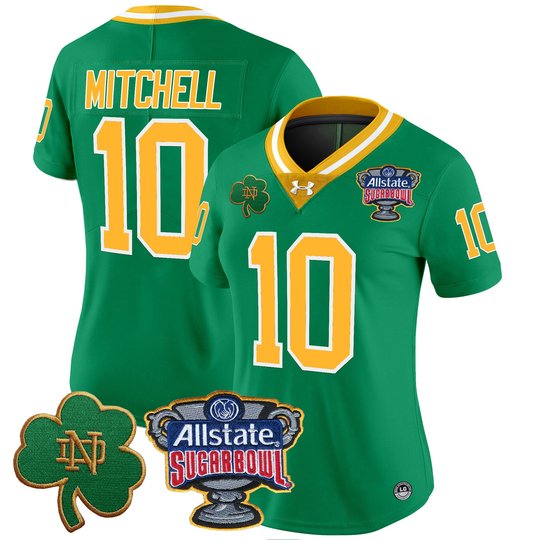 Women's Notre Dame Fighting Irish 2024 Sugar Bowl Patch Vapor Limited Jersey V2 - All Stitched