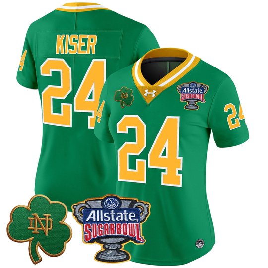 Women's Notre Dame Fighting Irish 2024 Sugar Bowl Patch Vapor Limited Jersey V2 - All Stitched