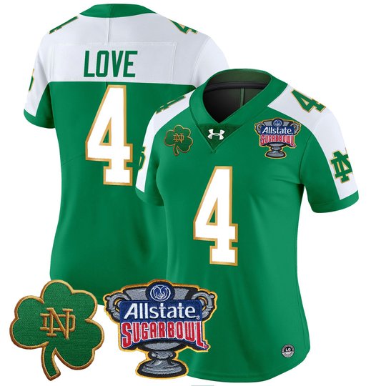 Women's Notre Dame Fighting Irish 2024 Sugar Bowl Patch Vapor Limited Jersey V2 - All Stitched