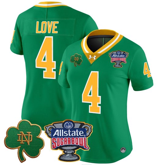 Women's Notre Dame Fighting Irish 2024 Sugar Bowl Patch Vapor Limited Jersey V2 - All Stitched