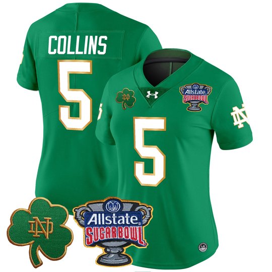 Women's Notre Dame Fighting Irish 2024 Sugar Bowl Patch Vapor Limited Jersey V2 - All Stitched