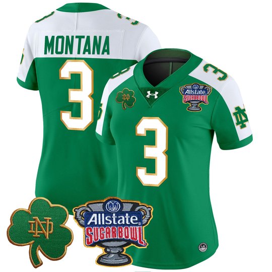 Women's Notre Dame Fighting Irish 2024 Sugar Bowl Patch Vapor Limited Jersey V2 - All Stitched