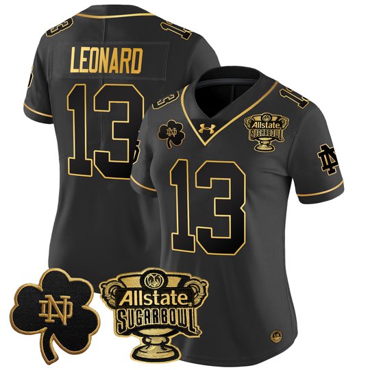 Women's Notre Dame Fighting Irish 2024 Sugar Bowl Gold Patch Vapor Limited Jersey V2 - All Stitched